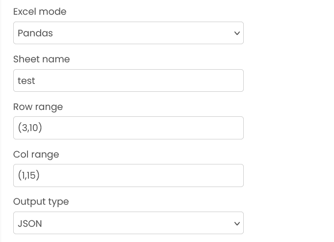 Excel pandas mode configuration