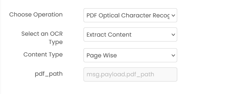 PDF Processor block showing page-wise conversion configuration