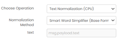 Text Processor configuration showing text normalization operations