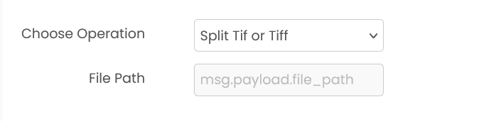 TIFF Utils configuration showing operation options