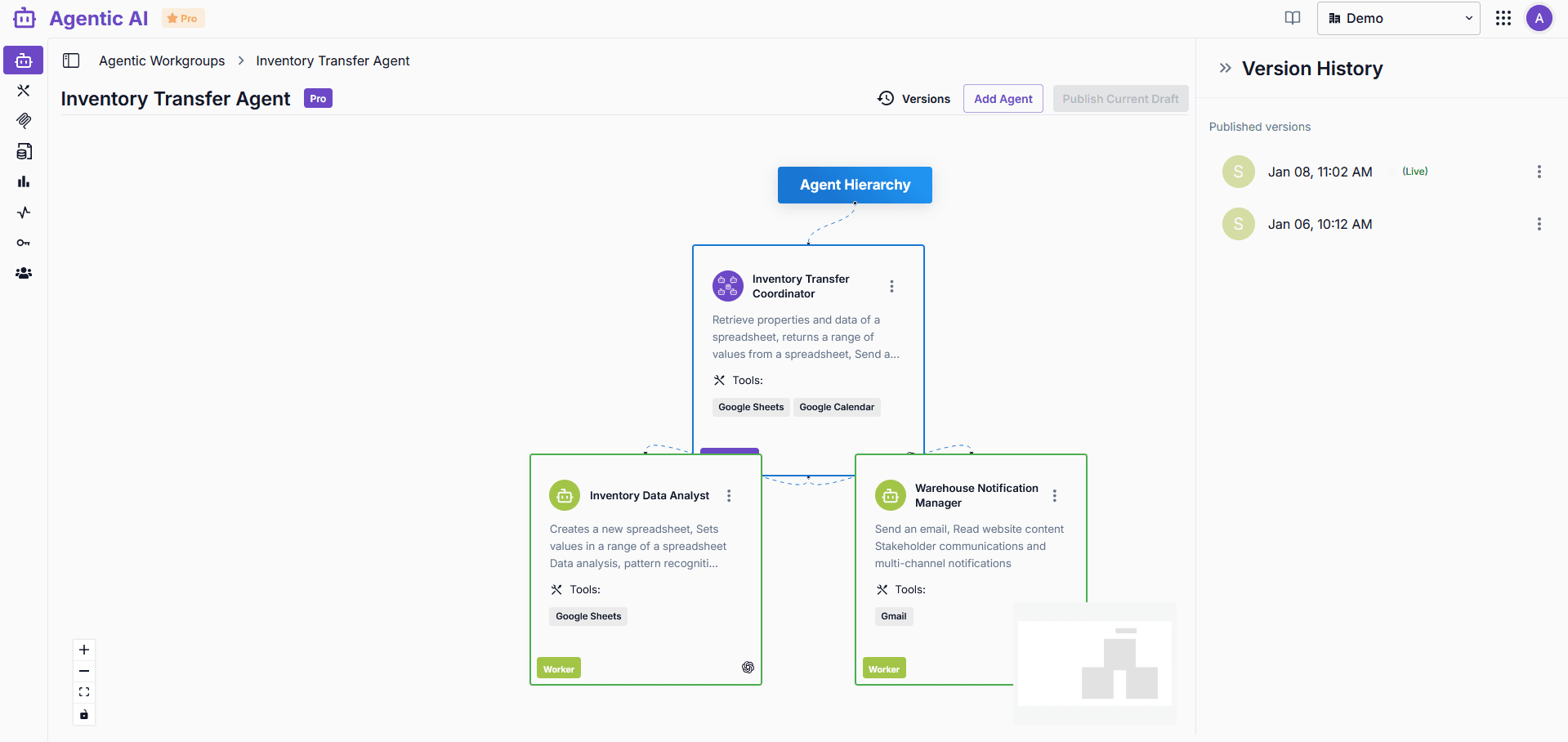 Version History panel