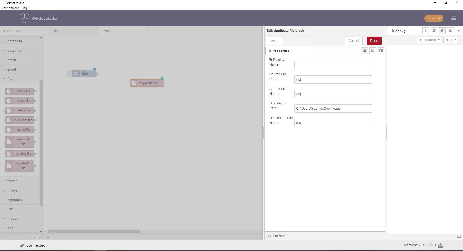 Bot Studio duplicate file block configuration