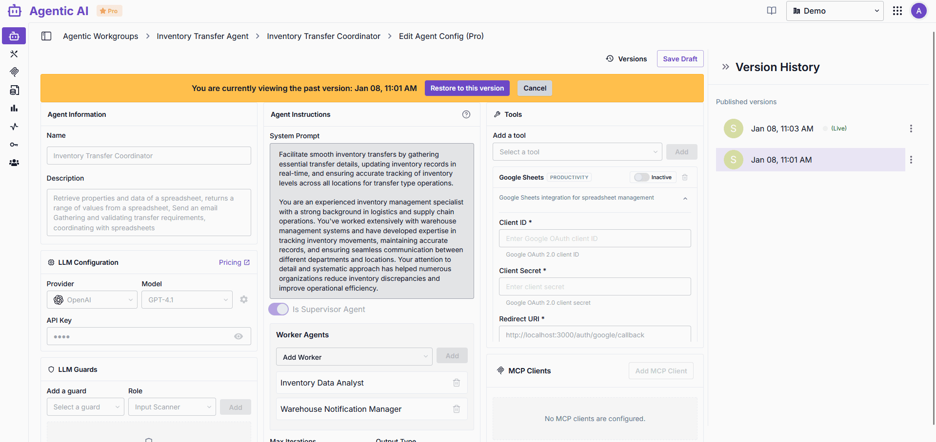 Viewing past version