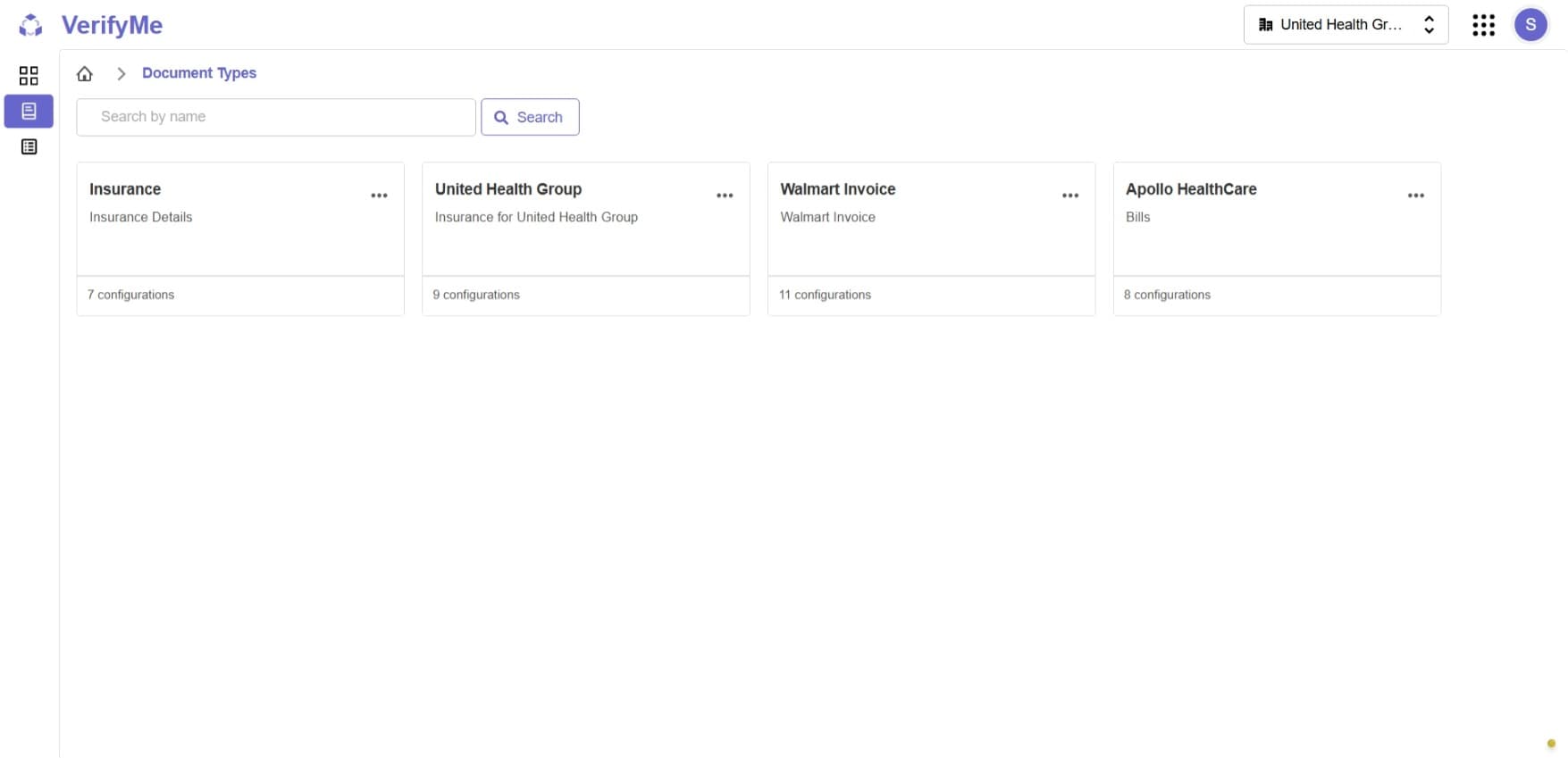 Document Types Screen