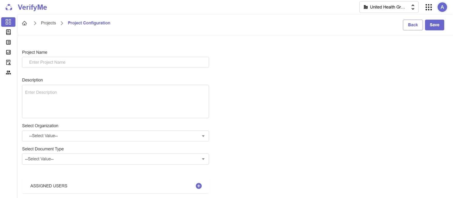 Project Configuration Form