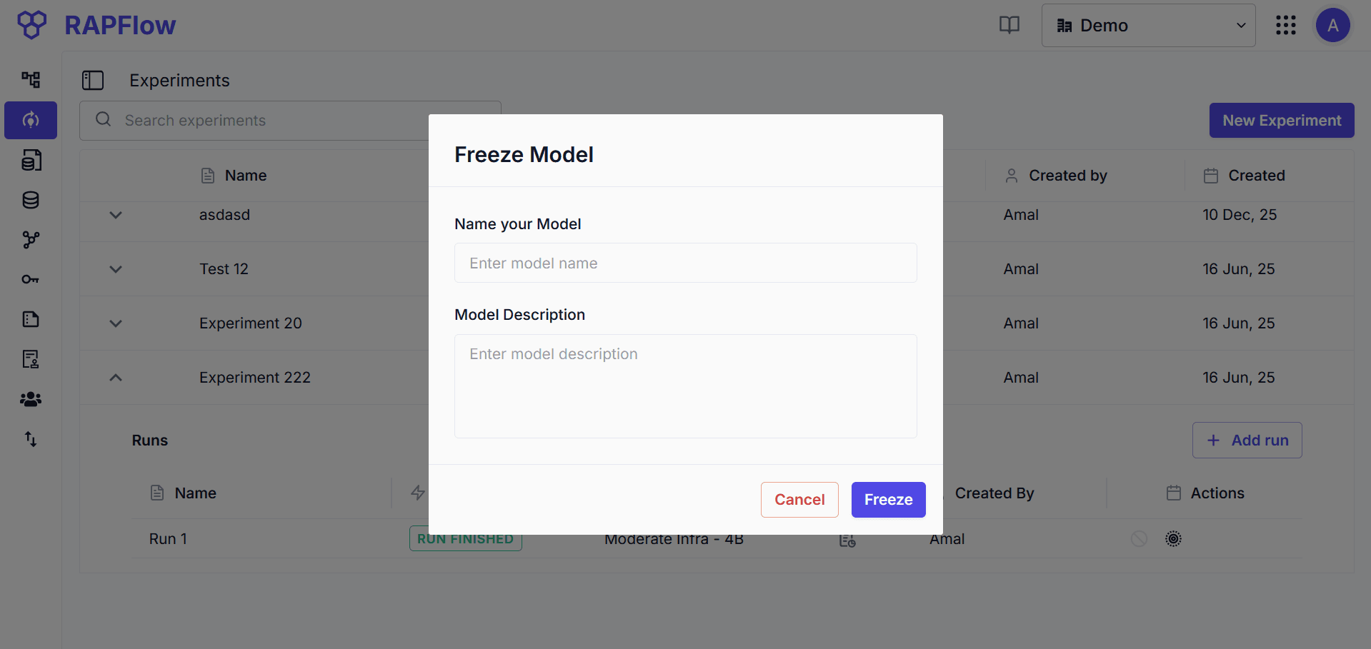 Freeze Model